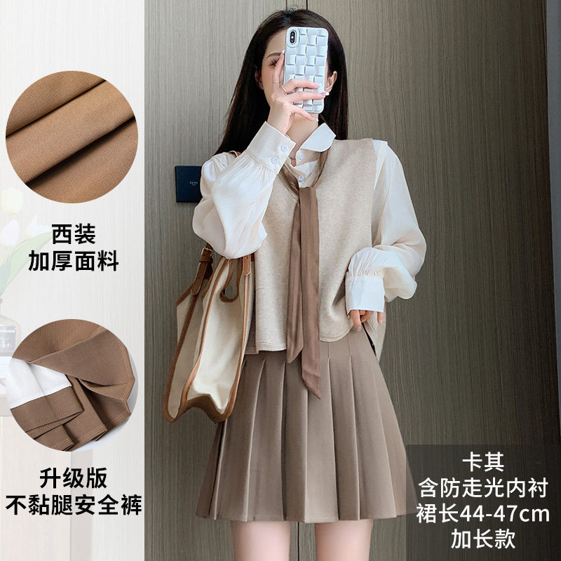 品牌折扣正品女装断码清仓特价不能退换深灰色毛呢百褶裙女秋冬