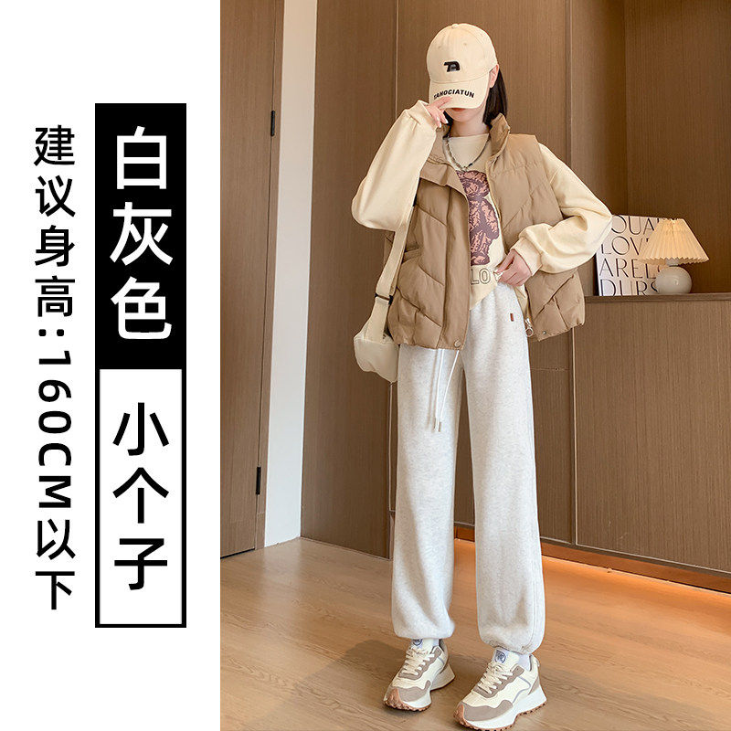 品牌折扣正品女装断码清仓特价不能退换羊羔绒阔腿运动裤女冬季