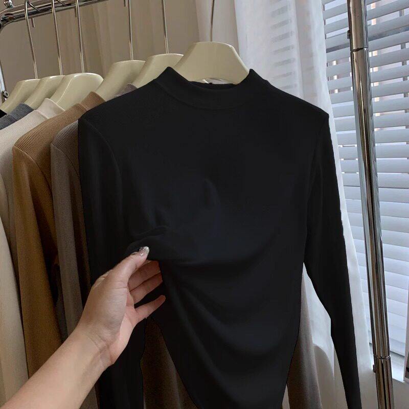 品牌折扣正品女装断码清仓特价不能退换小立领打底衫女2026春秋新