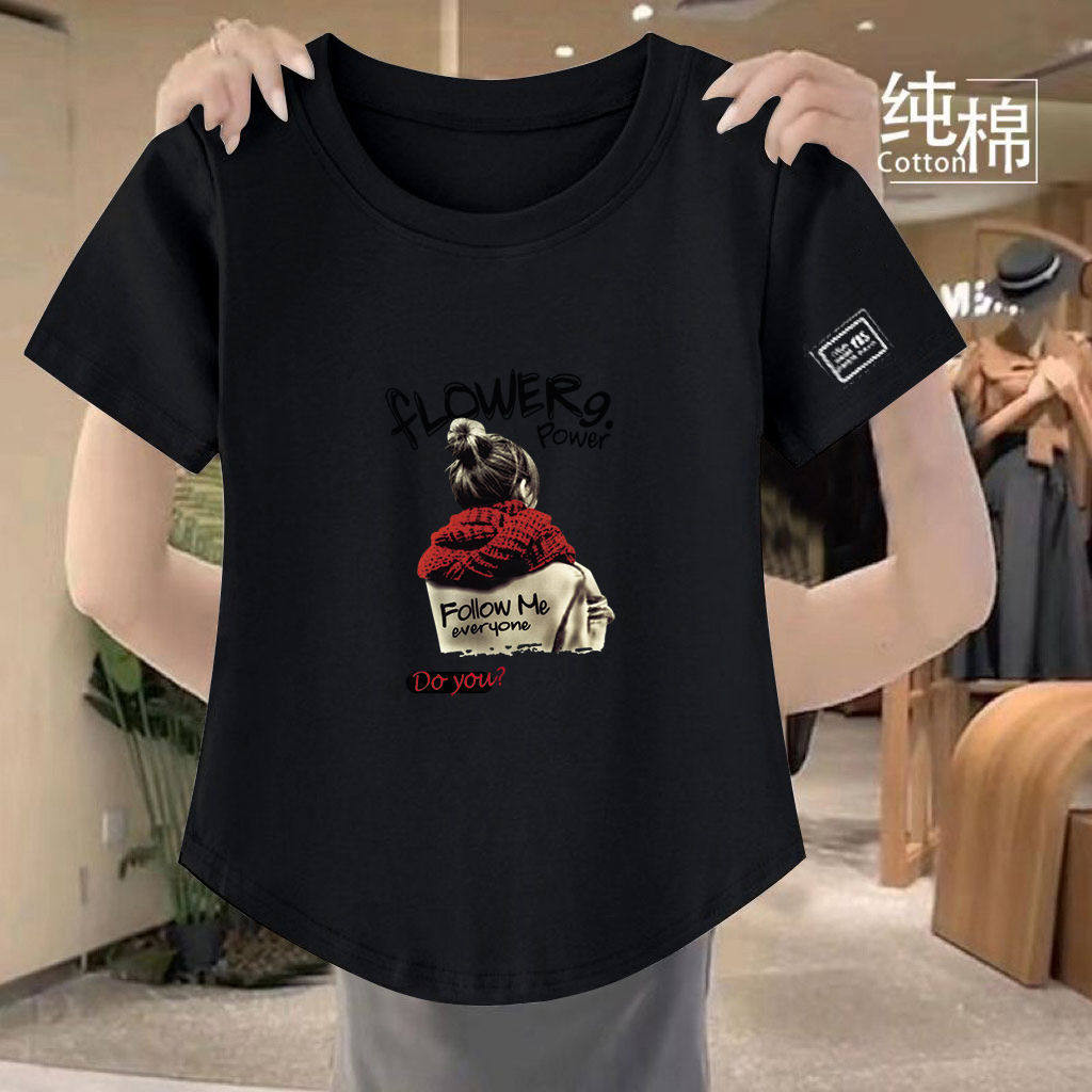 品牌正品女装衣服断码特价清仓 不接受退换-藏青色纯棉短袖T恤女