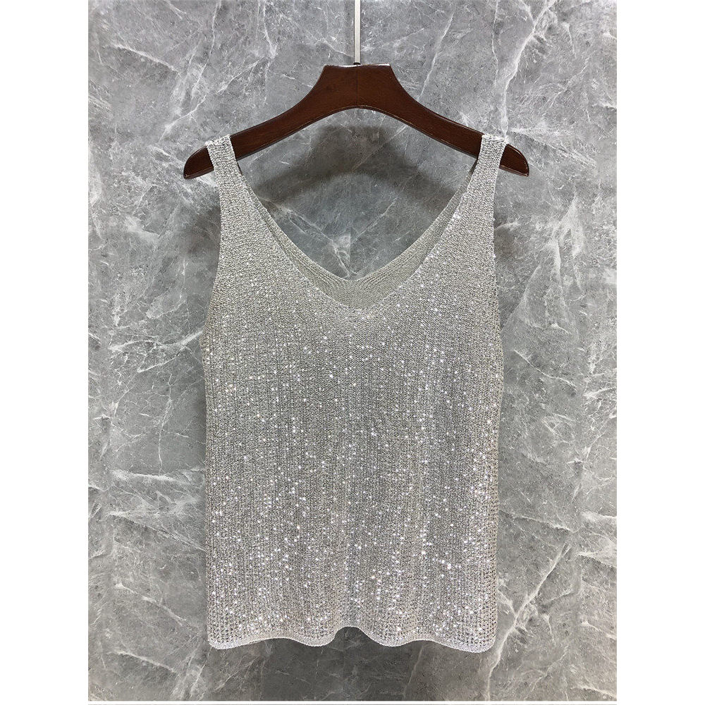 【品牌正品女装新品超级秒杀 不接受退换】欧货亮丝烫钻吊带