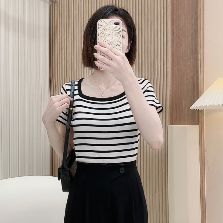 品牌折扣正品女装断码清仓特价不能退换欧洲站冰丝针织短袖t恤女