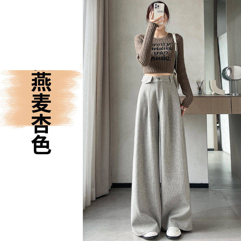品牌正品女装衣服断码特价清仓 不退换-灰色糯米裤子女秋冬针织阔
