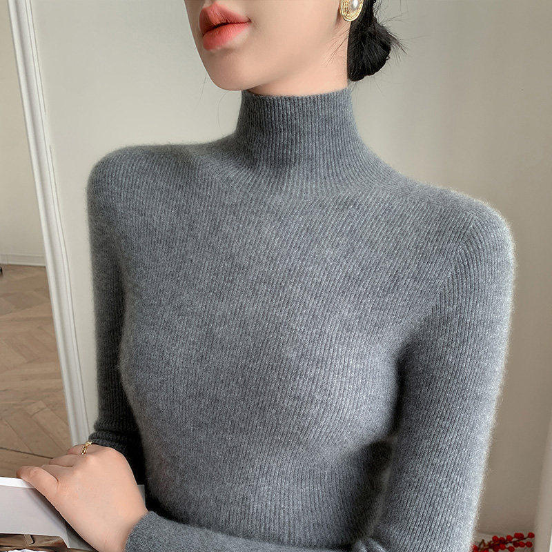 品牌折扣正品女装断码清仓特价不能退换灰色高领毛衣女秋冬新款大