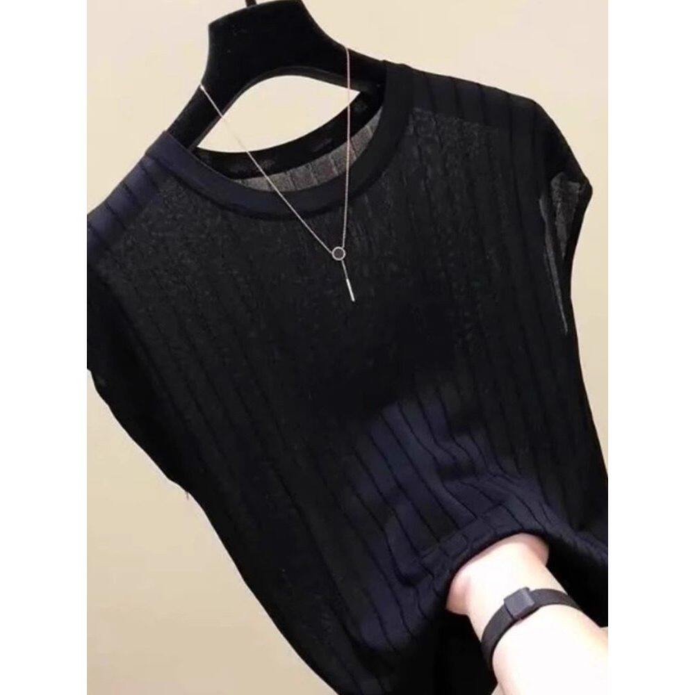 品牌正品女装衣服断码特价清仓 不退换-欧货冰丝针织圆领短袖T恤