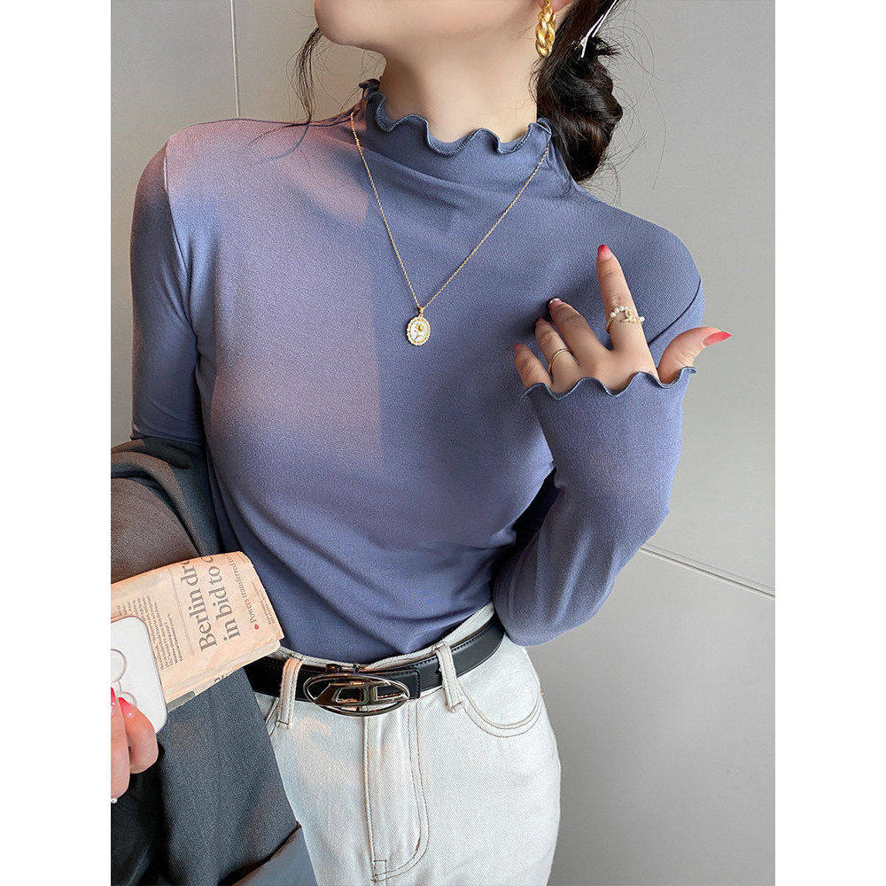 品牌折扣正品女装断码清仓特价不能退换白色半高领打底衫