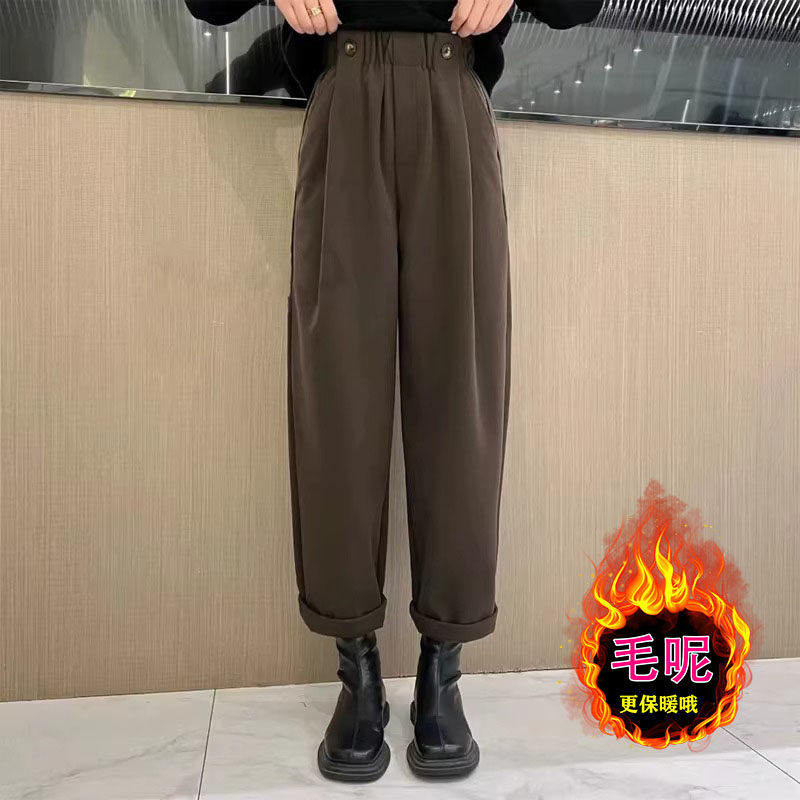 品牌折扣正品女装断码清仓特价不能退换毛呢哈伦裤子女秋冬季