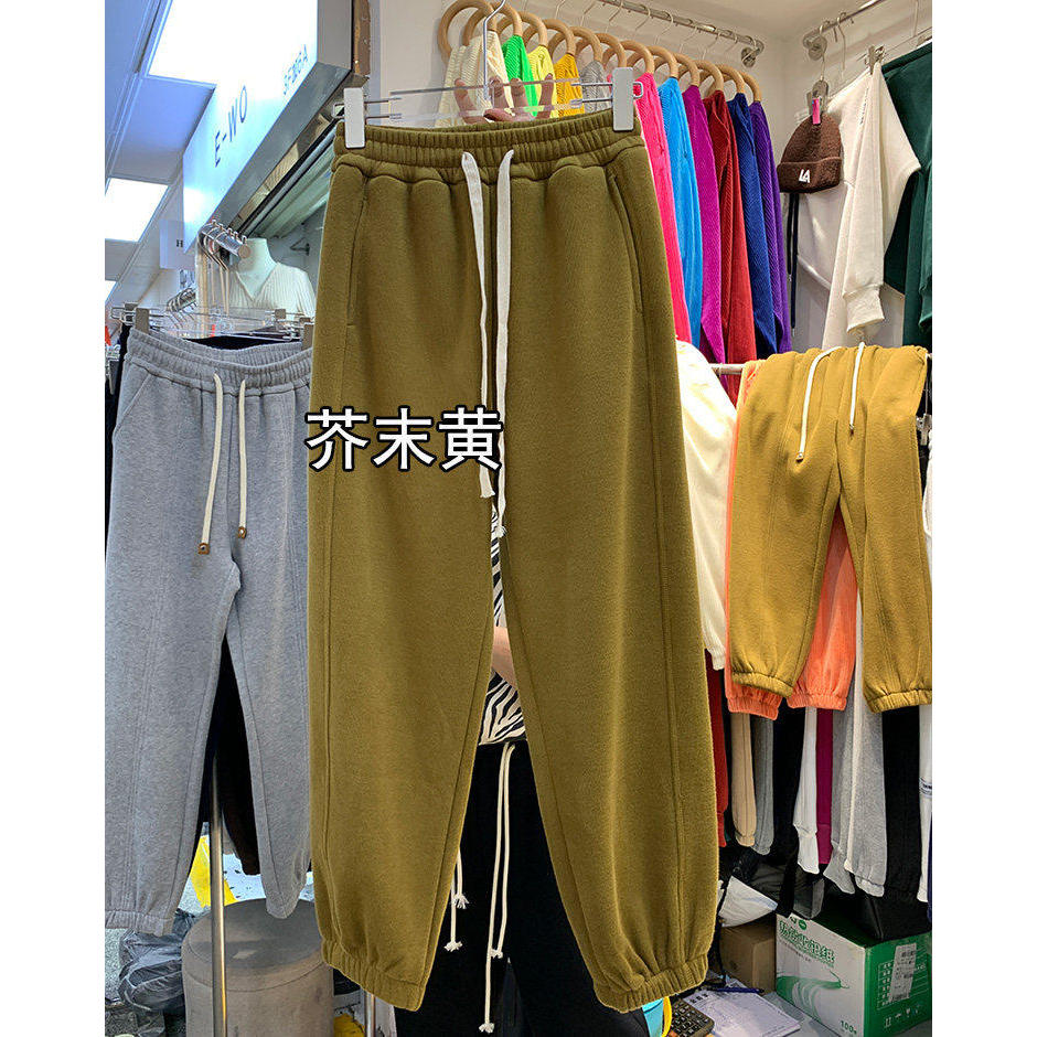 品牌折扣正品女装断码清仓特价不能退换加绒裤子运动裤女小个子秋