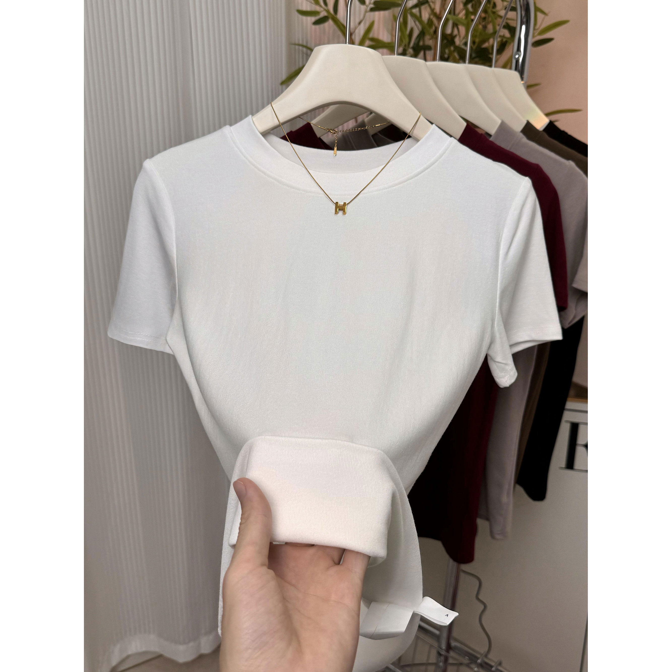品牌折扣正品女装断码清仓特价不能退换花灰色高级感短袖T恤女夏