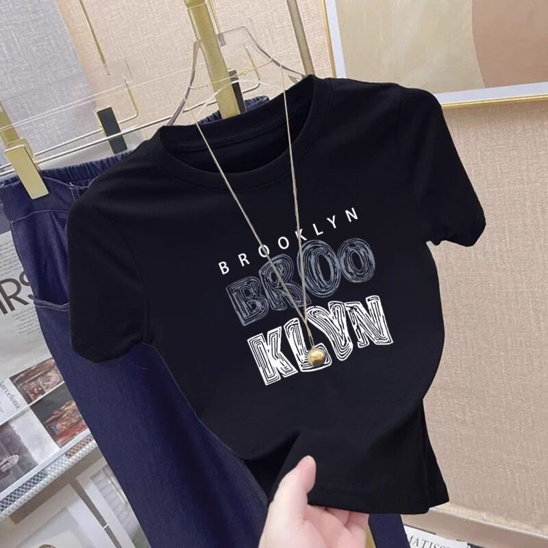 品牌折扣正品女装断码清仓特价不能退换欧洲站紫色印花短袖T恤女