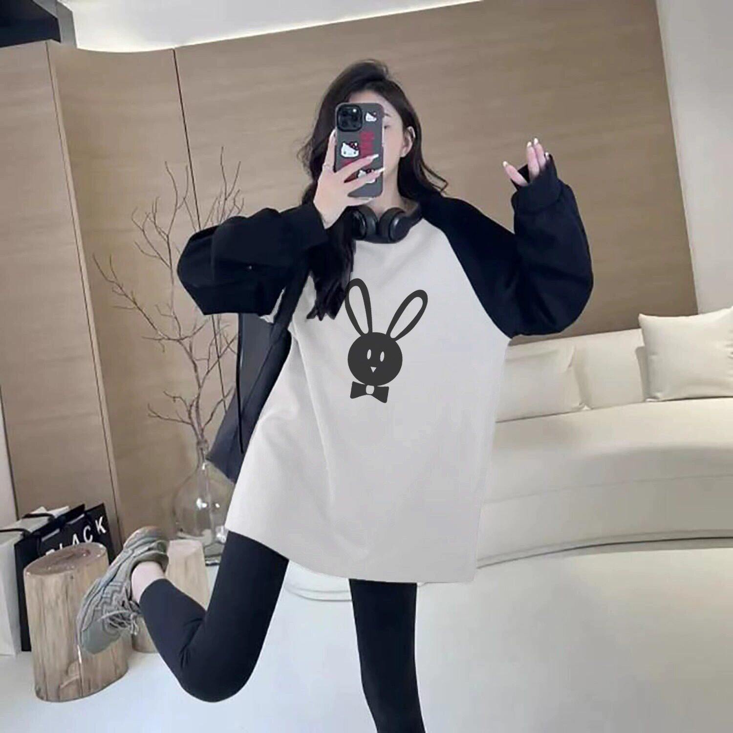 品牌折扣正品女装断码清仓特价不能退换中长款插肩袖t恤女秋季新
