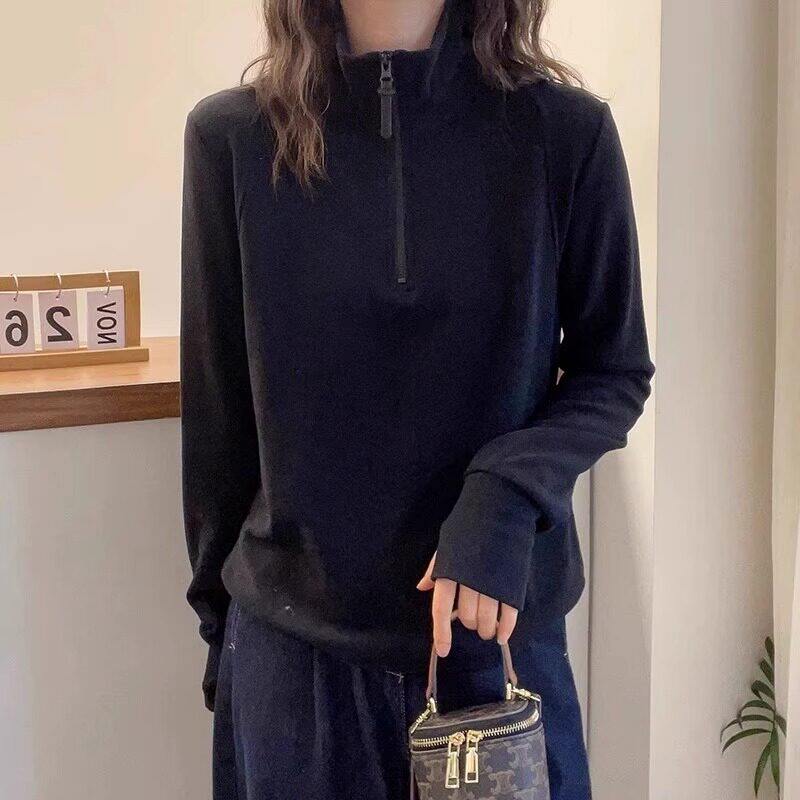 品牌折扣正品女装断码清仓特价不能退换欧货半高领德绒卫衣长袖T