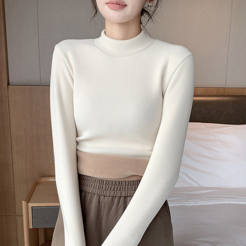 品牌折扣正品女装断码清仓特价不能退换加绒加厚半高领打底衫女秋