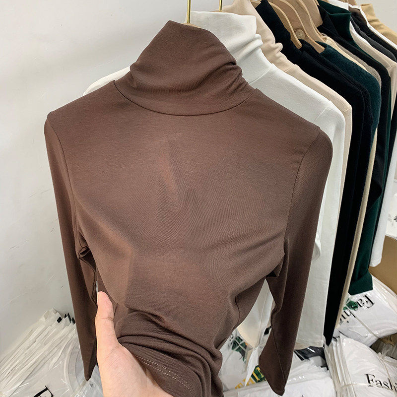 品牌折扣正品女装断码清仓特价不能退换白色高领打底衫女秋冬加厚