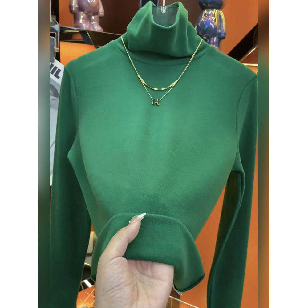 品牌折扣正品女装断码清仓特价不能退换澳绒高领打底衫女秋冬加绒