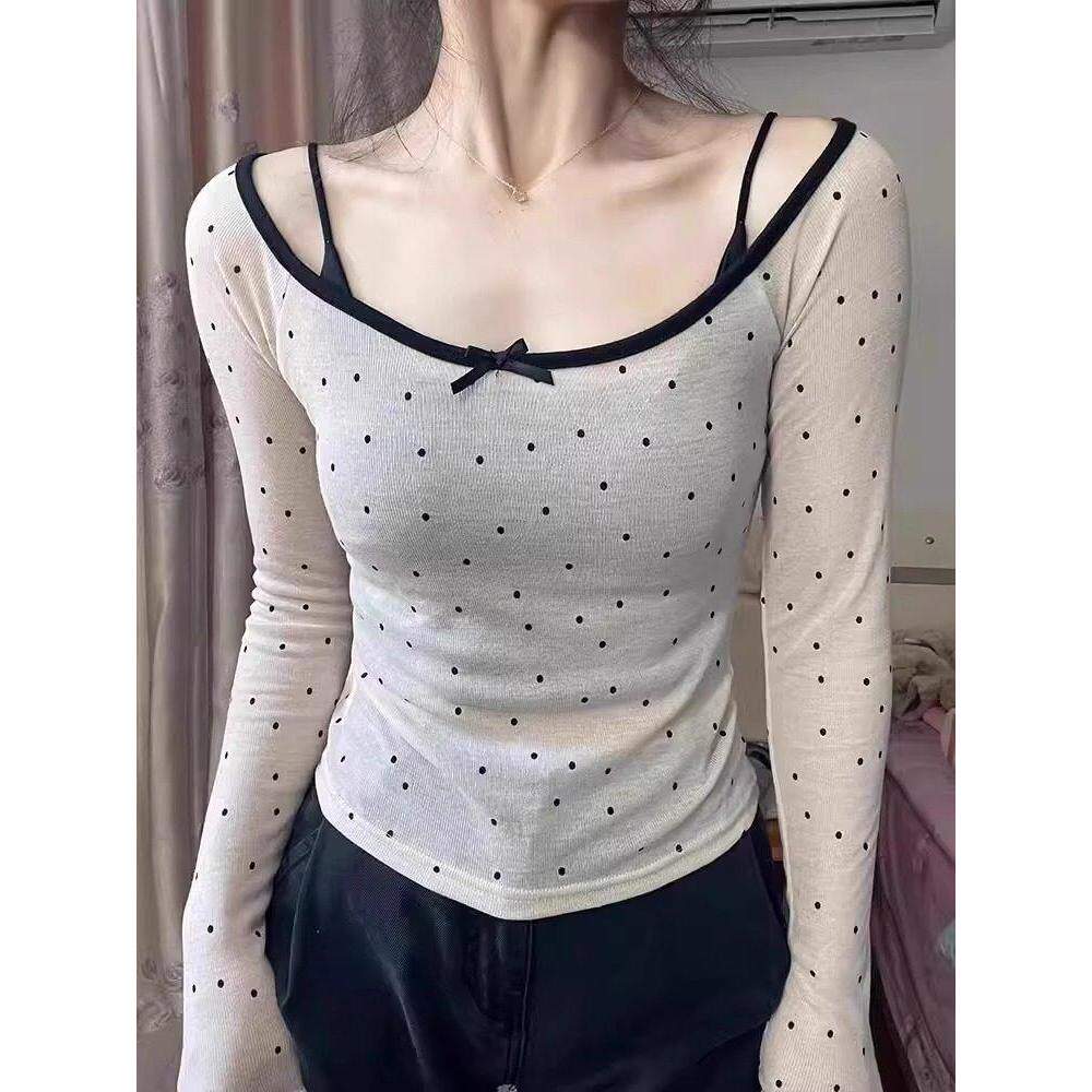 品牌正品女装衣服断码特价清仓 不退换-纯欲一字肩长袖t恤女夏季
