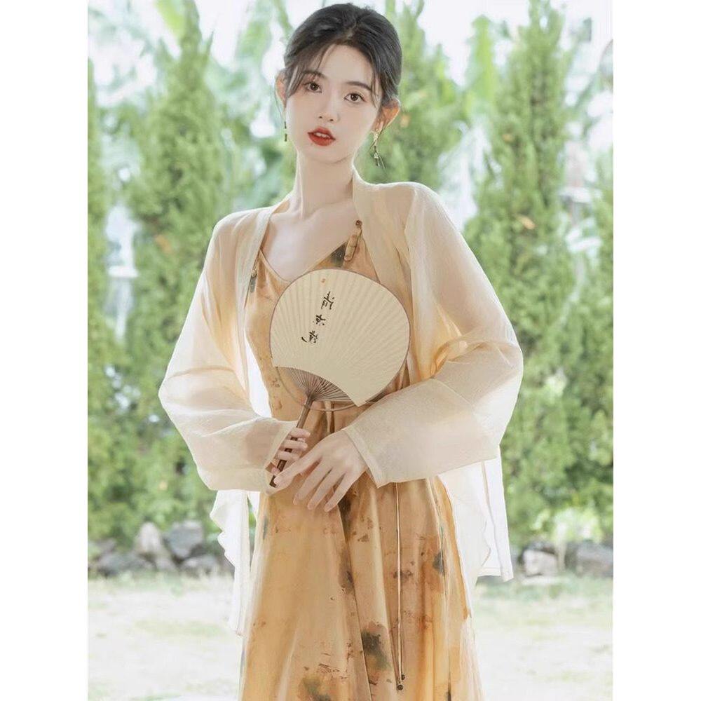 品牌折扣正品女装断码清仓特价不能退换新中式杏色雪纺防晒开衫女
