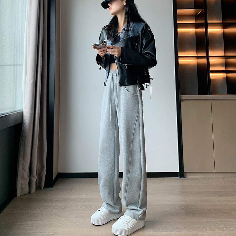 【品牌正品女装新品超级秒杀 不接受退换】加绒加厚裤子女直筒