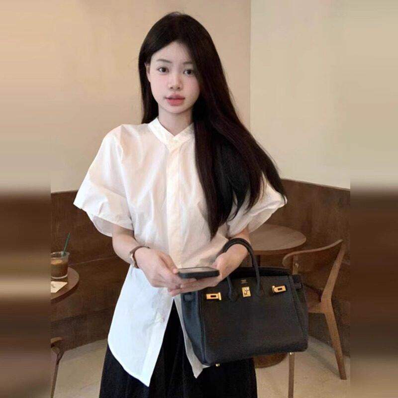 品牌正品女装衣服断码特价清仓 不退换-法式泡泡短袖衬衫女夏季