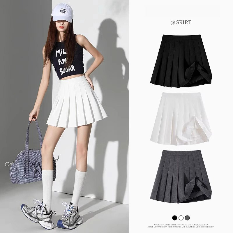 品牌正品女装衣服断码特价清仓 不退换-白色西装百褶裙女夏薄款半