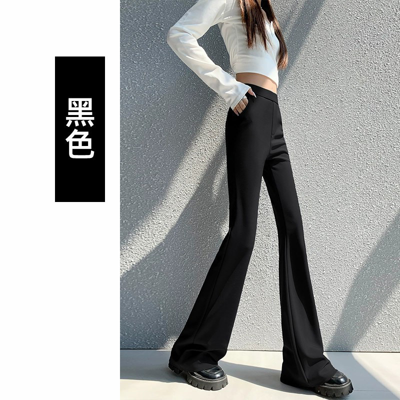品牌折扣正品女装断码清仓特价不能退换黑色微喇加绒裤子秋冬新款