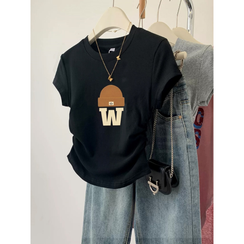品牌正品女装衣服断码特价清仓 不接受退换-花灰色正肩短袖T恤女