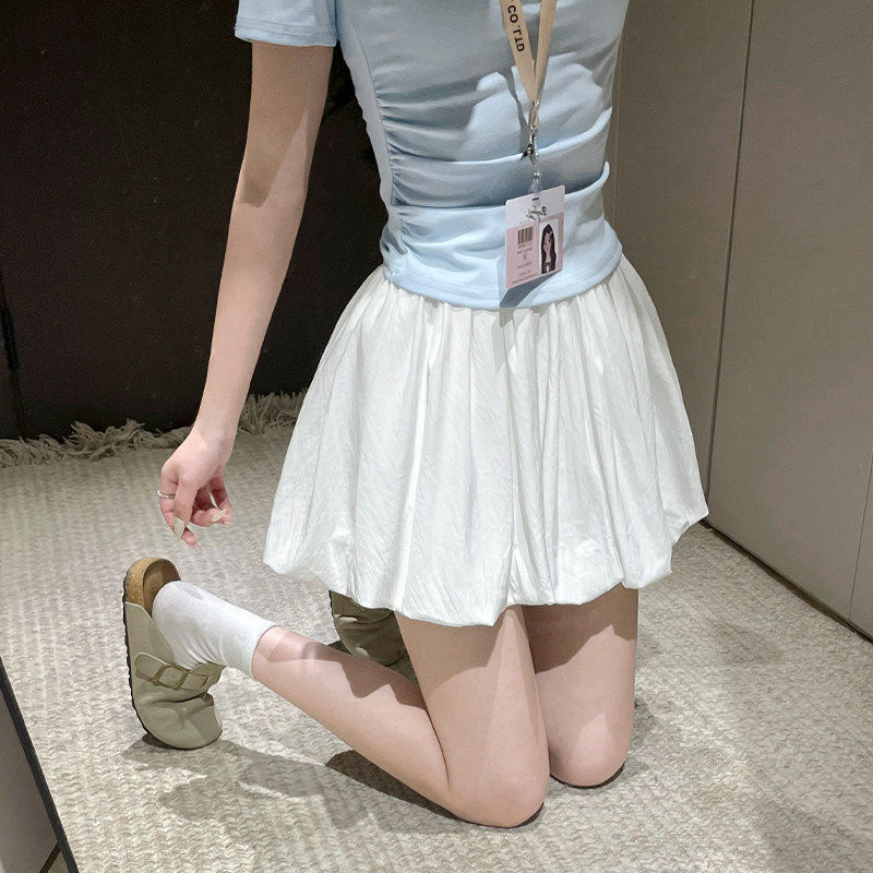 品牌折扣正品女装断码清仓特价不能退换白色蓬蓬花苞短裙女夏季新