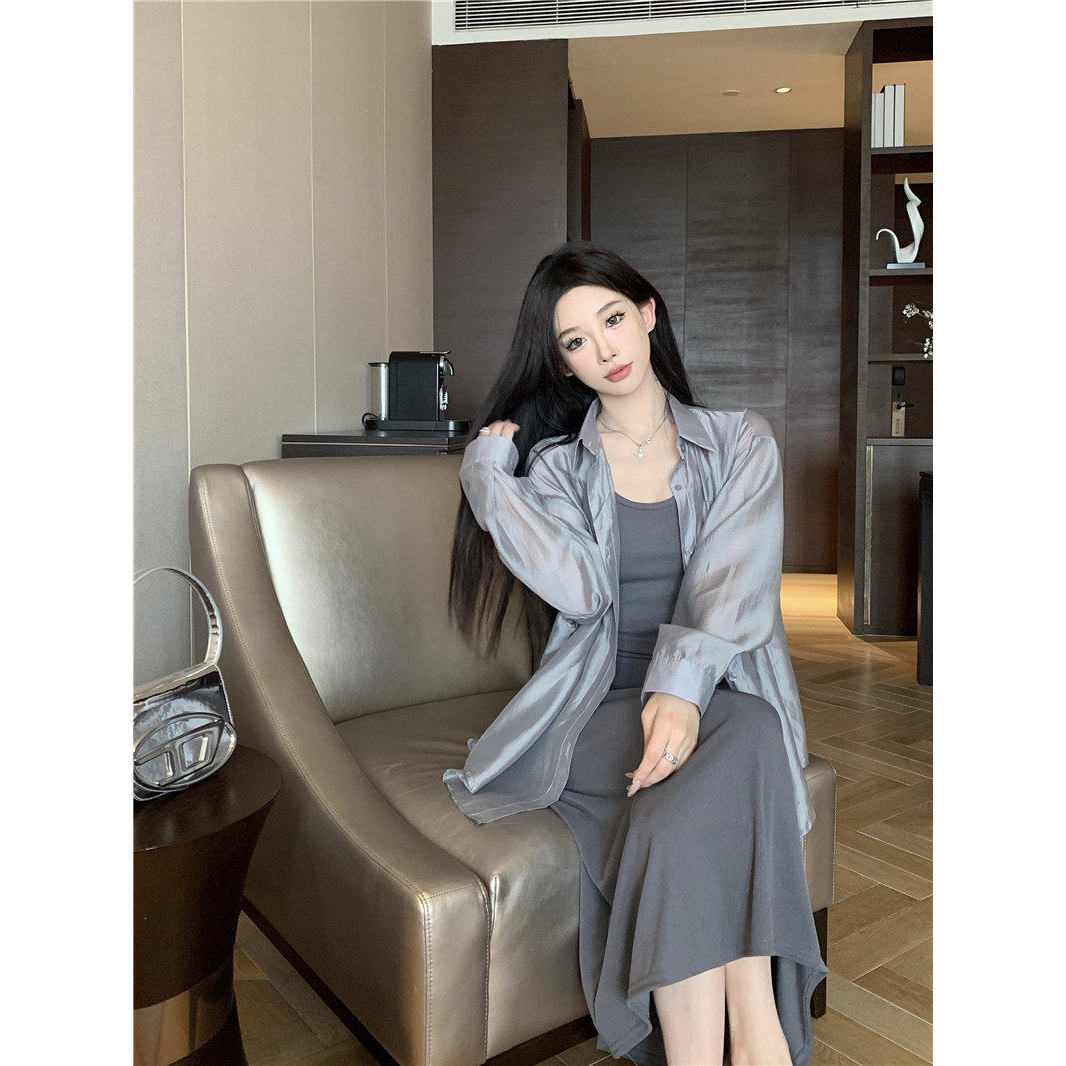 品牌折扣正品女装断码清仓特价不能退换后背盘扣开叉天丝防晒衬