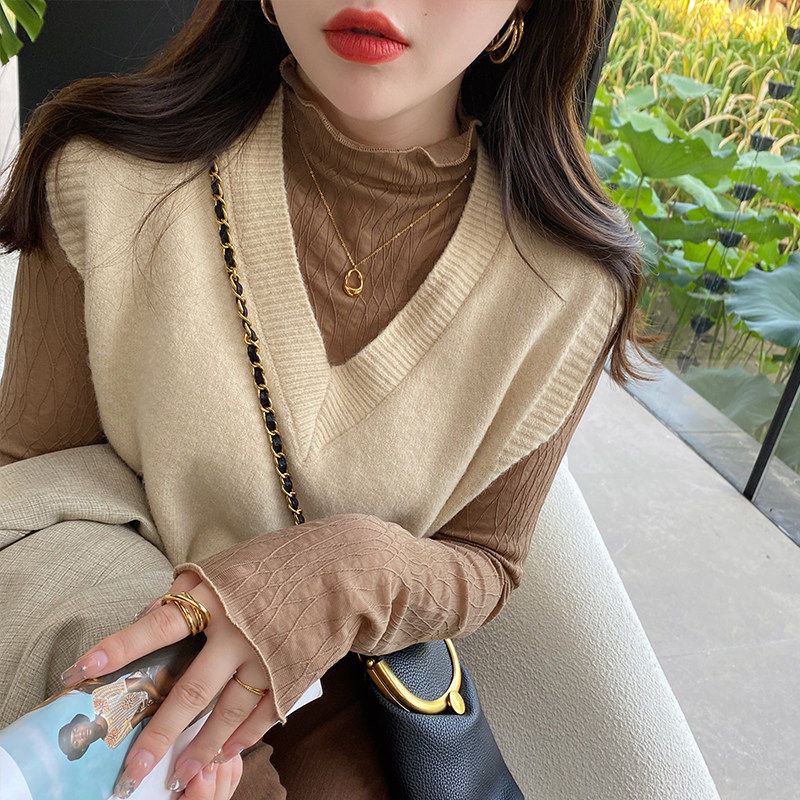 品牌折扣正品女装断码清仓特价不能退换半高领加绒蕾丝打底衫女秋