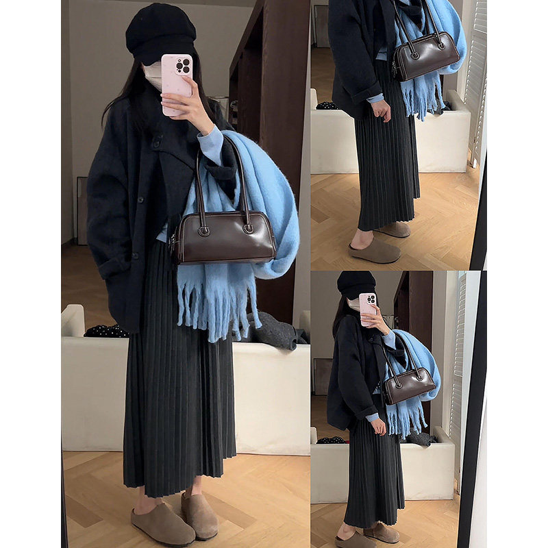 品牌正品女装衣服断码特价清仓 不接受退换-灰色毛呢百褶裙长款女