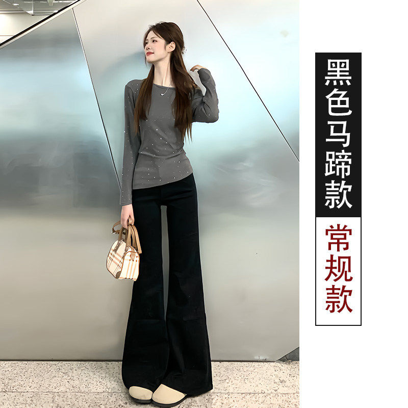 品牌折扣正品女装断码清仓特价不能退换黑色西装马蹄裤女秋季新款