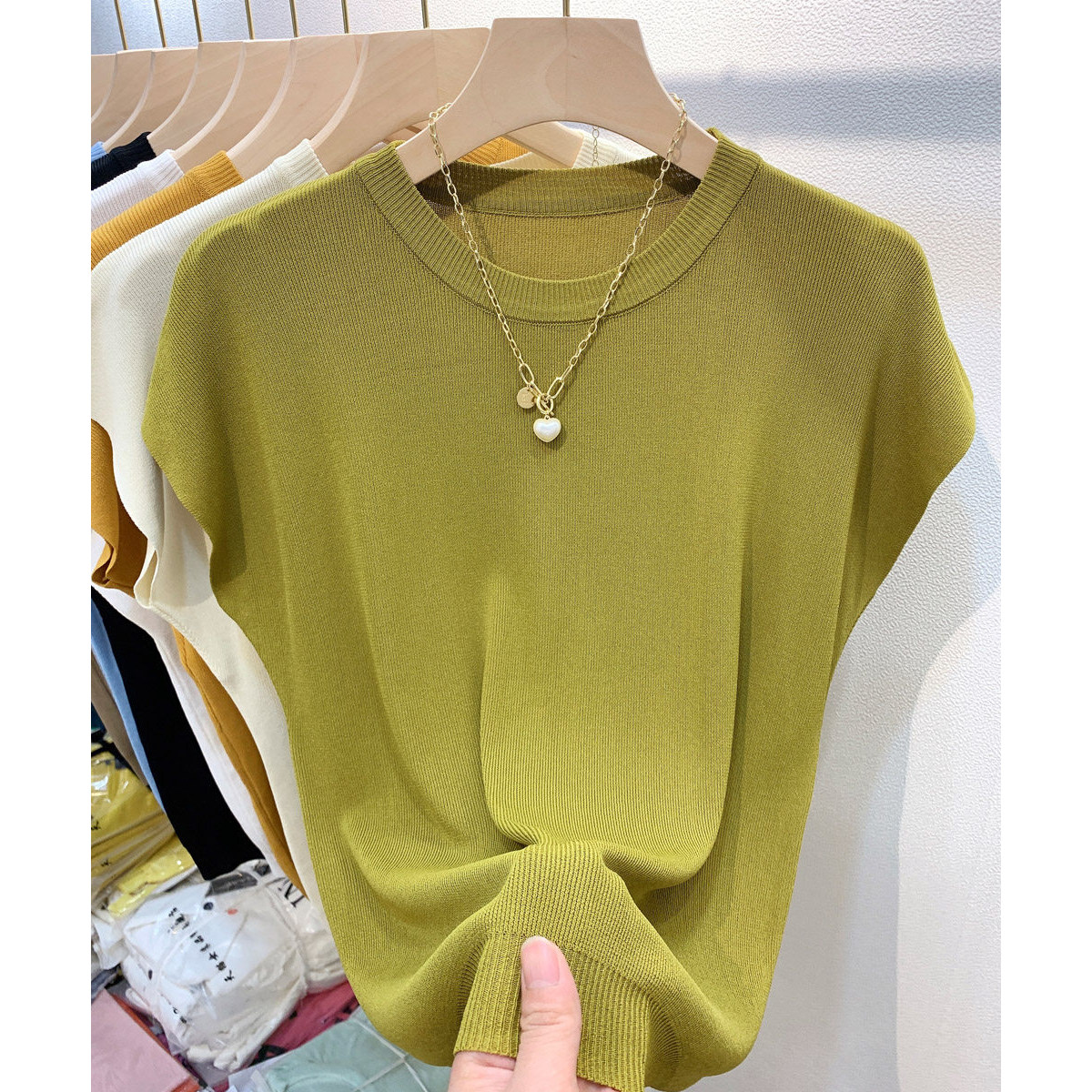 品牌正品女装衣服断码特价清仓 不接受退换-卡其色冰丝针织衫女夏
