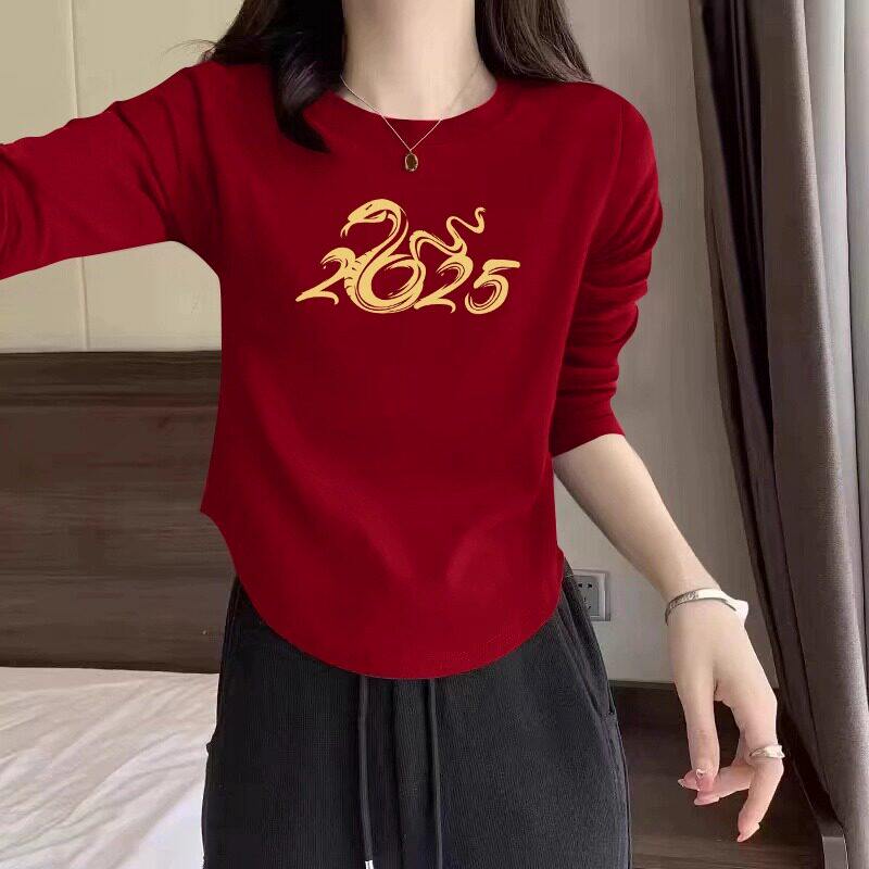 品牌折扣正品女装断码清仓特价不能退换蛇年新年限定安可拉红纯棉