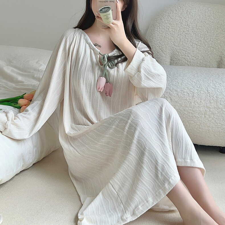 品牌折扣正品女装断码清仓特价不能退换睡裙女春秋长袖纯棉日系小