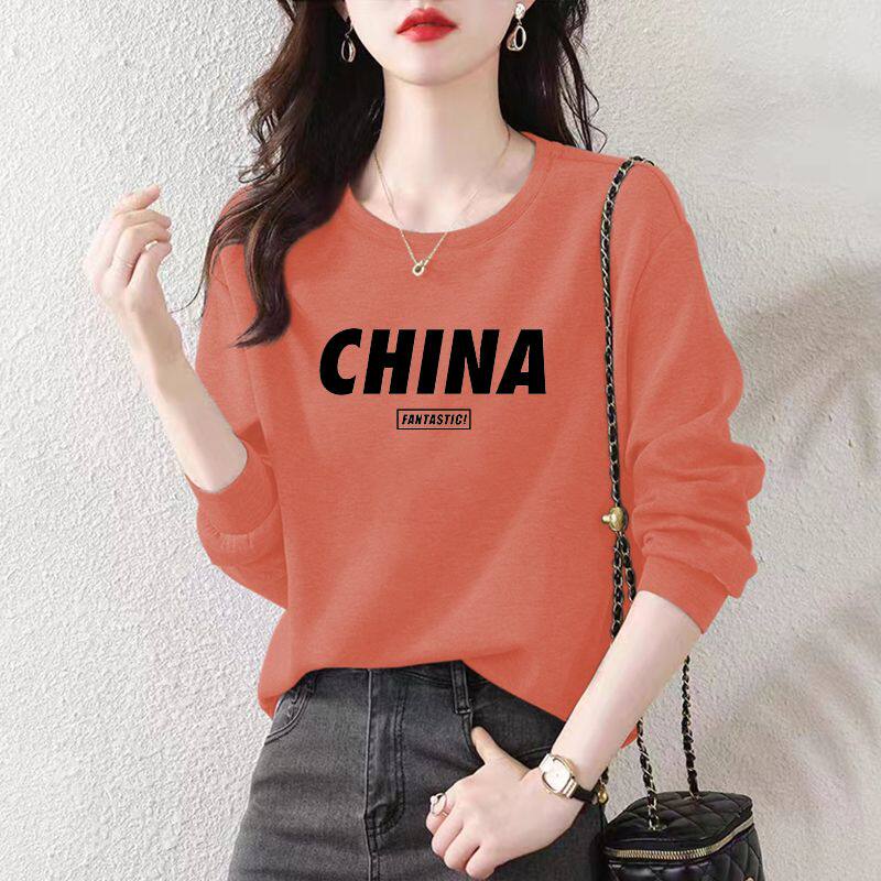 品牌折扣正品女装断码清仓特价不能退换红色字母印花卫衣女秋冬