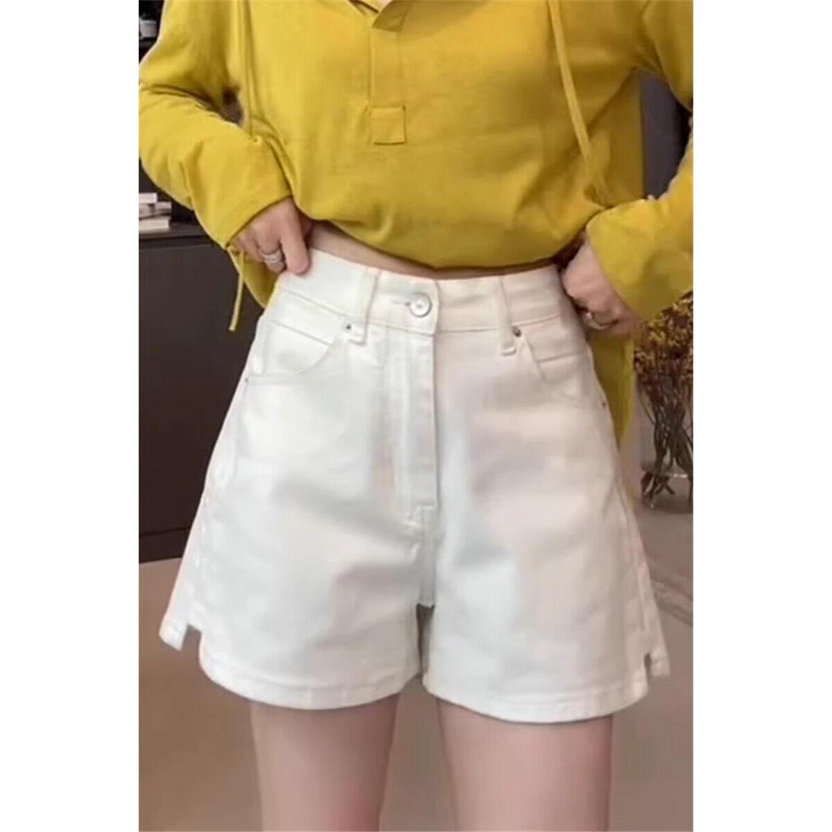 品牌折扣正品女装断码清仓特价不能退换大码白色a字牛仔短裤女夏