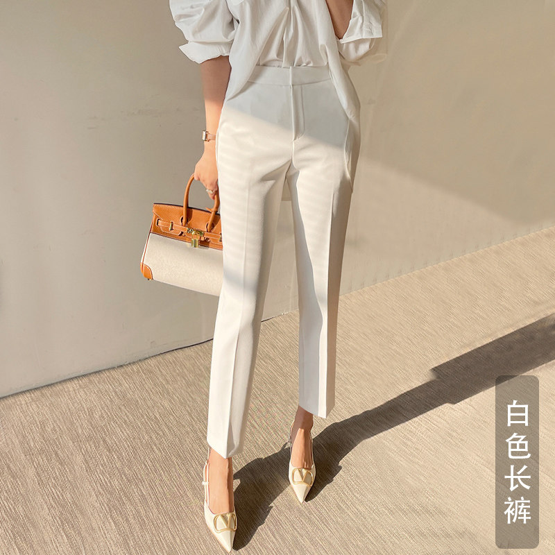 品牌正品女装衣服断码特价清仓 不接受退换-白色西装裤女夏