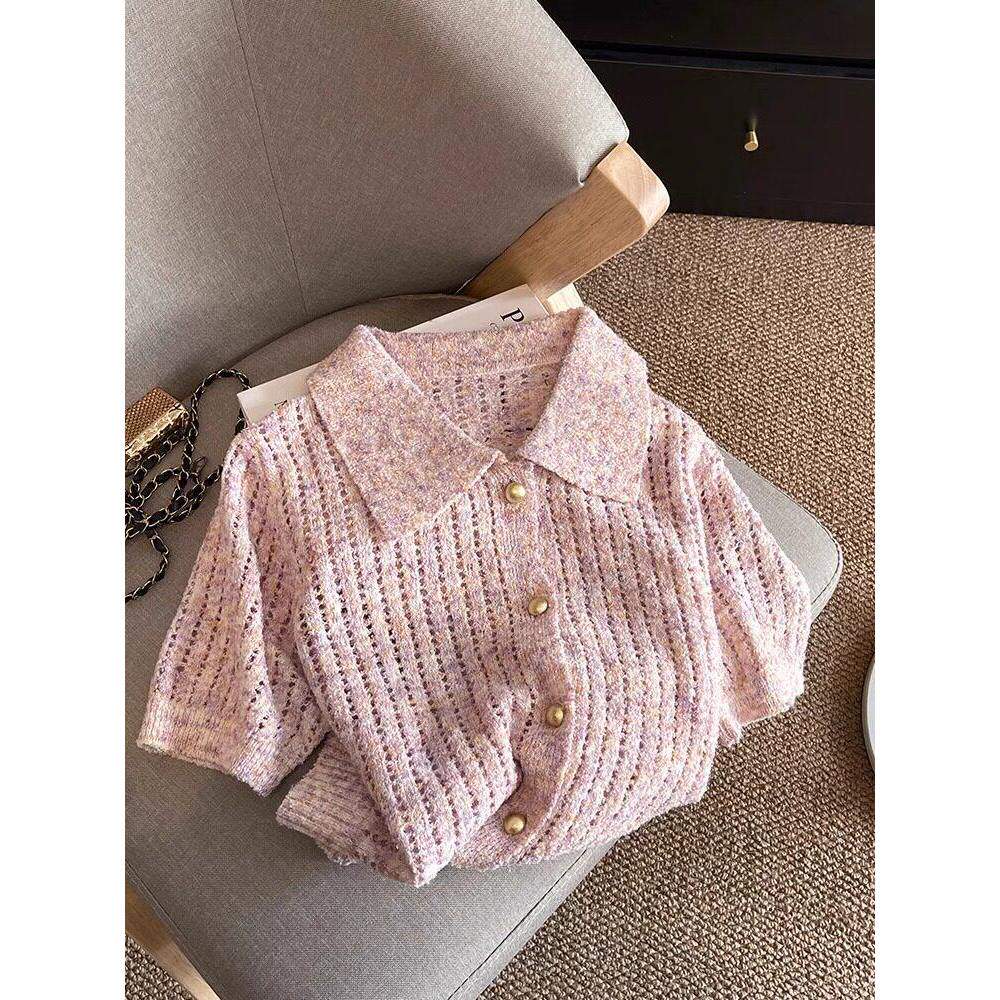 品牌正品女装衣服断码特价清仓 不接受退换-小香风polo领针织短袖