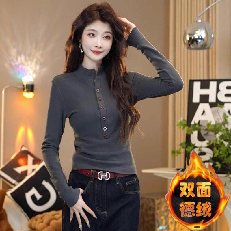 品牌折扣正品女装断码清仓特价不能退换半高领双面德绒打底衫女秋