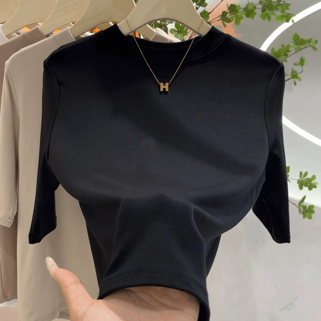 品牌折扣正品女装断码清仓特价不能退换半高领中袖打底衫女春秋高