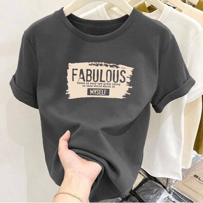 【品牌正品女装新品超级秒杀 不接受退换】灰色纯棉短袖T恤女夏季