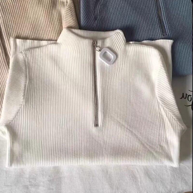品牌折扣正品女装断码清仓特价不能退换黑色半高领拉链毛衣打底衫
