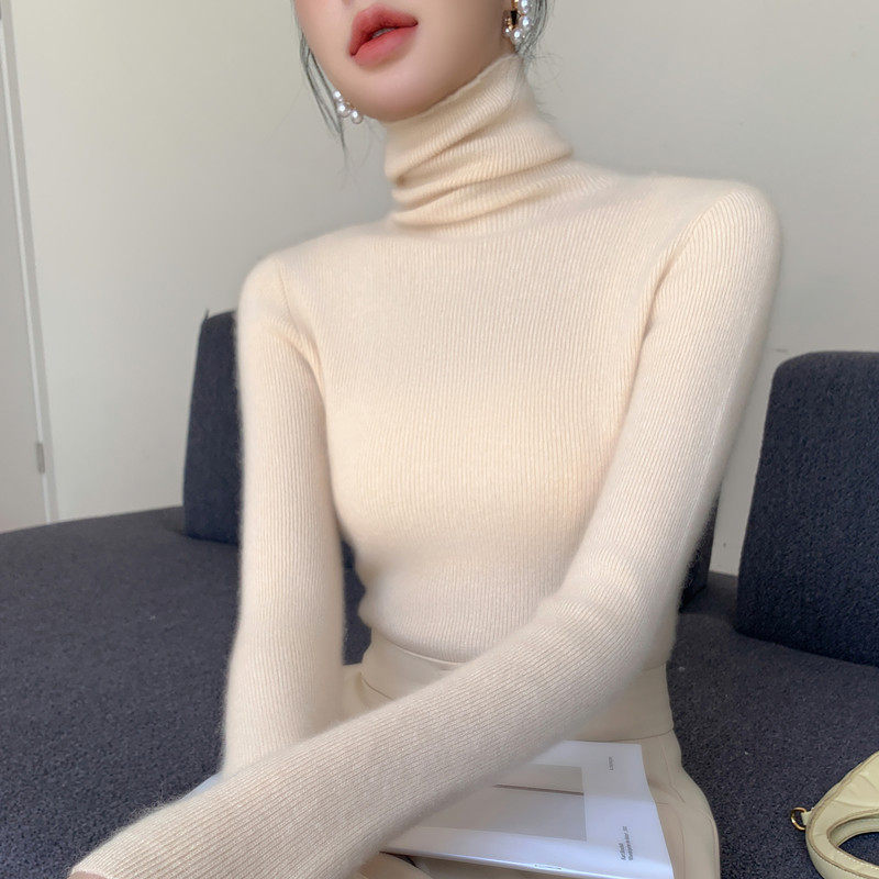 品牌折扣正品女装断码清仓特价不能退换法式堆堆领不起球毛衣女秋
