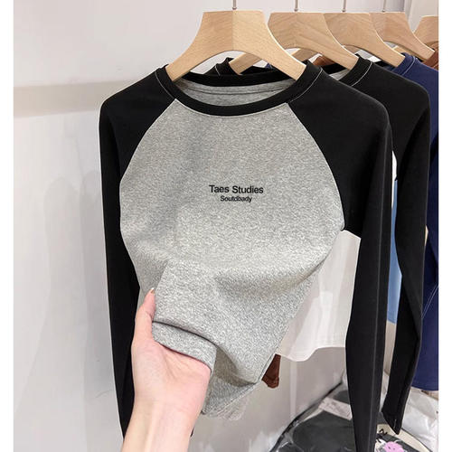 品牌折扣正品女装断码清仓特价不能退换插肩长袖T恤女秋季