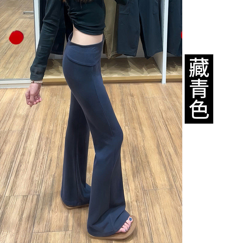 品牌折扣正品女装断码清仓特价不能退换藏青色运动微喇裤女秋冬新