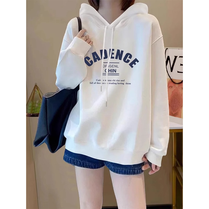 品牌折扣正品女装断码清仓特价不能退换白色连帽卫衣女2026秋
