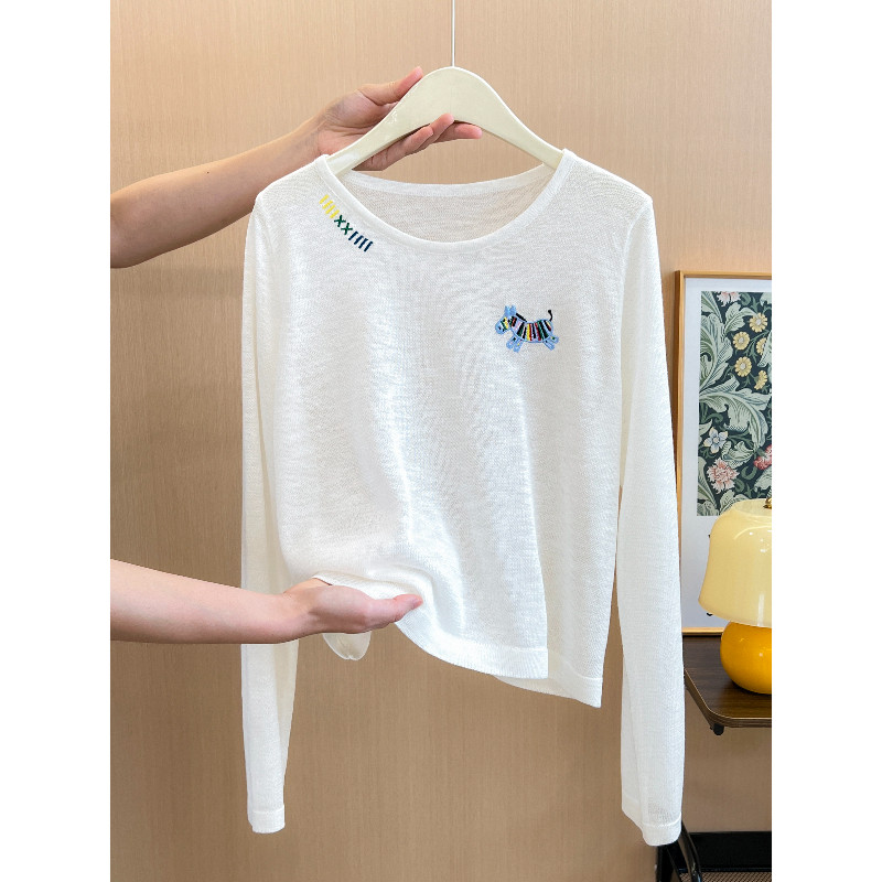 品牌折扣正品女装断码清仓特价不能退换白色针织长袖T恤女韩系氛