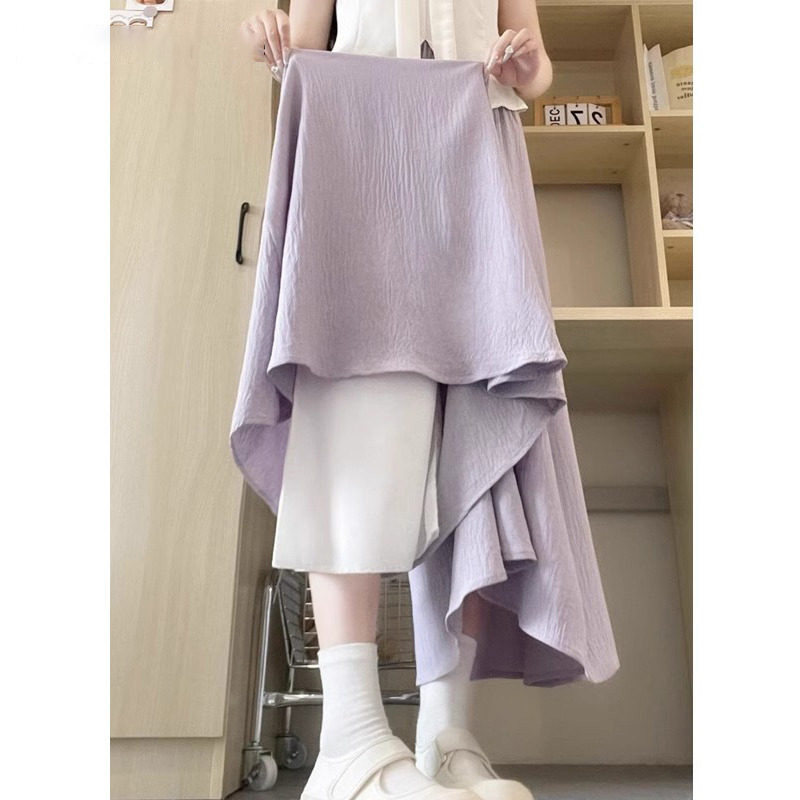 品牌折扣正品女装断码清仓特价不能退换紫色裤裙女夏季薄款高腰a