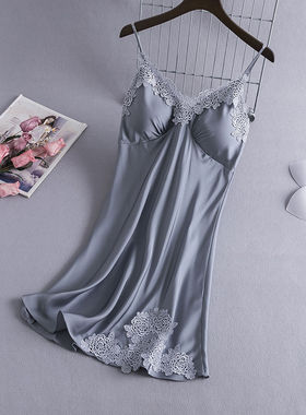 品牌正品女装衣服断码特价清仓 不接受退换-带胸垫蕾丝吊带睡裙