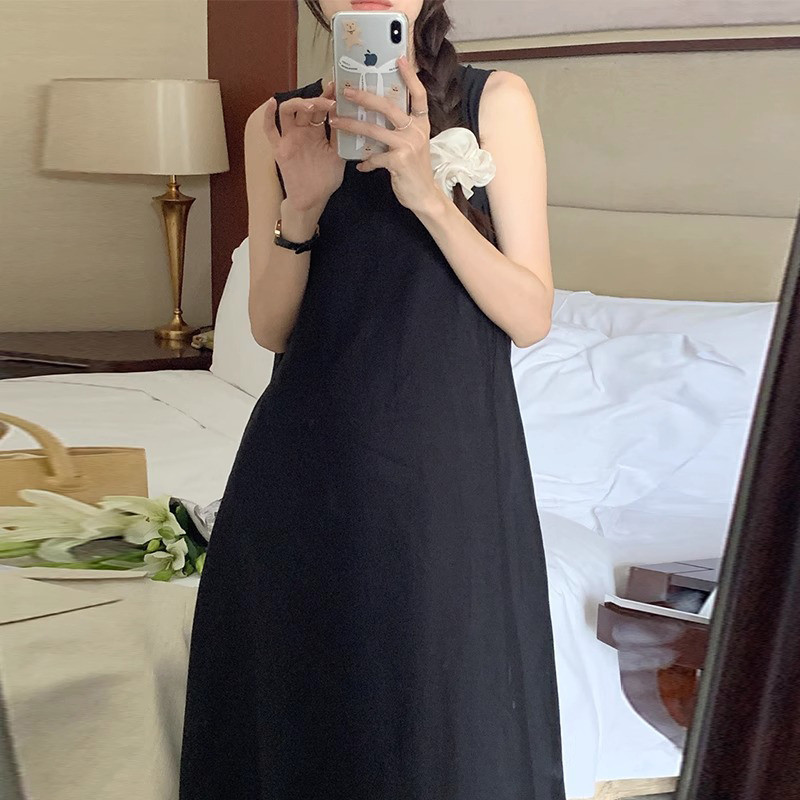品牌折扣正品女装断码清仓特价不能退换法式气质无袖背心连衣裙子